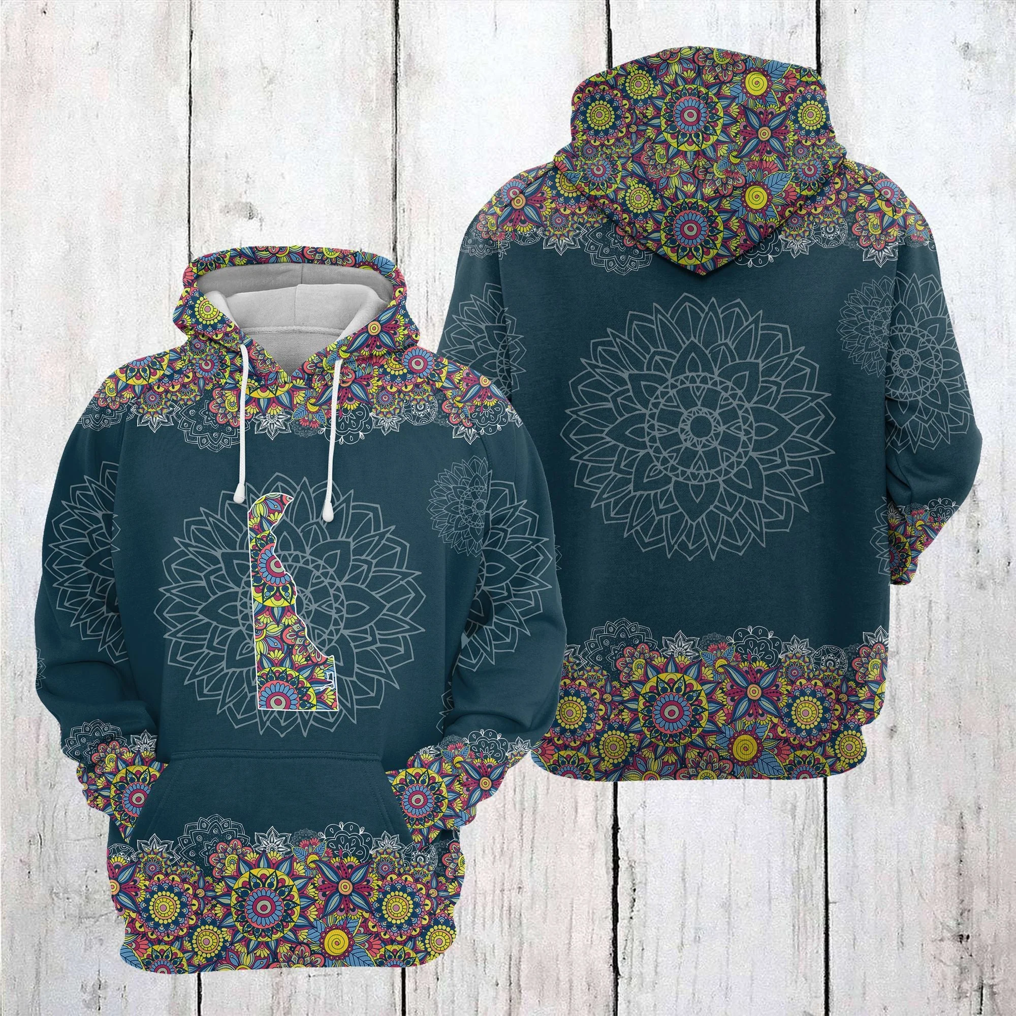 Delaware Mandala Pullover Premium Hoodie, Perfect Outfit For Men And Women On Christmas New Year Autumn Winter