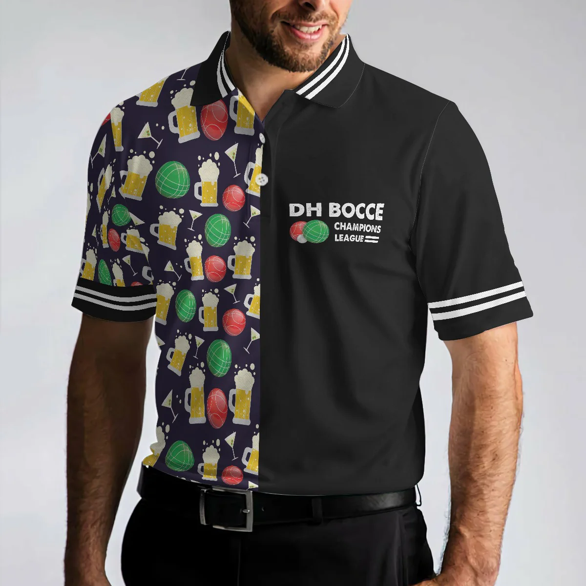 DH BOCCE Champions League Polo Shirt, Short Sleeve Men Polo Shirt, Best Gift For Men , Gift For Champion League Lovers - Image 4