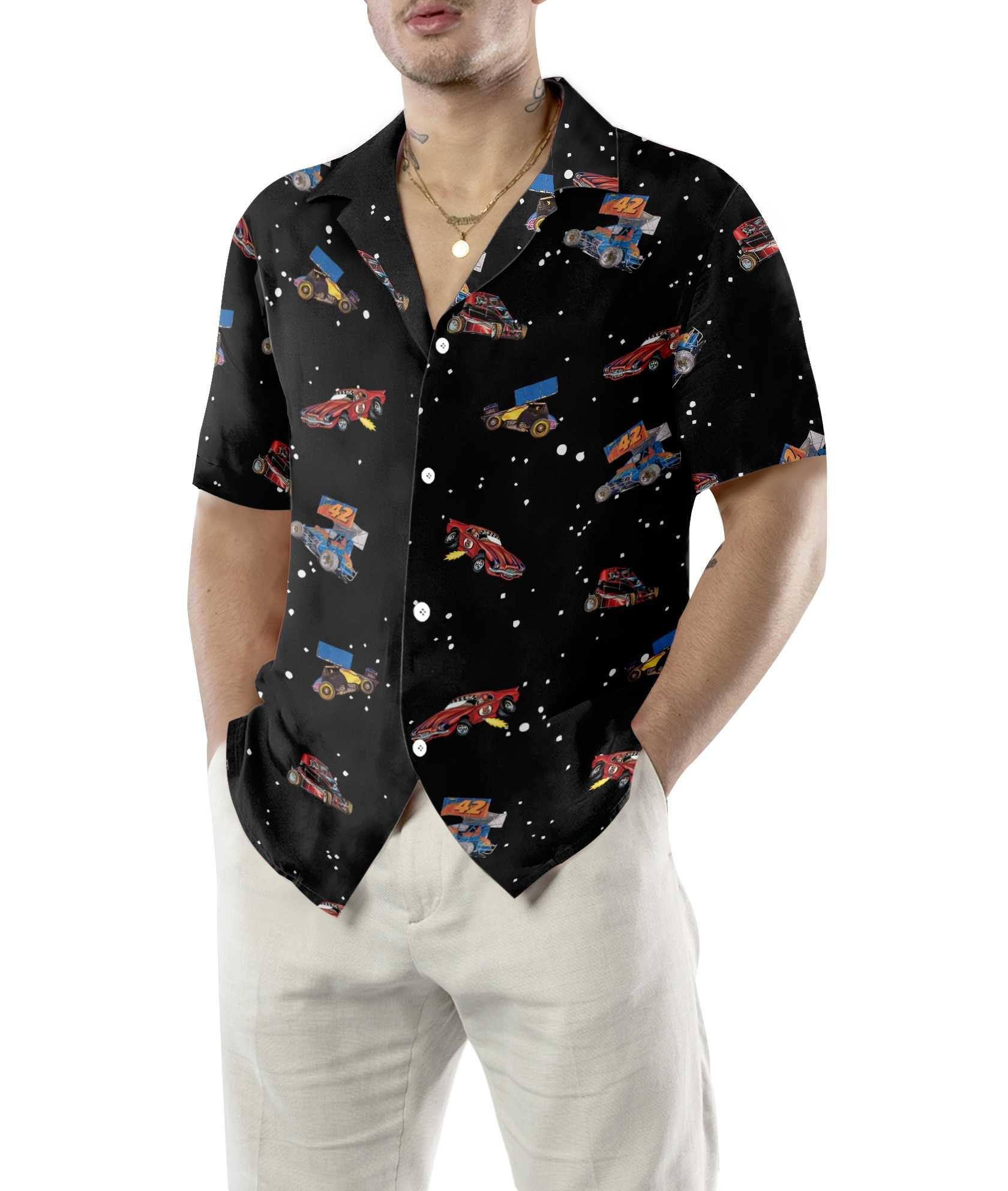 Dirt Track Racing Hawaiian Shirt, Colorful Summer Aloha Shirt For Men Women, Perfect Gift For Friend, Family, Husband, Wife, Racing Lovers - Image 2