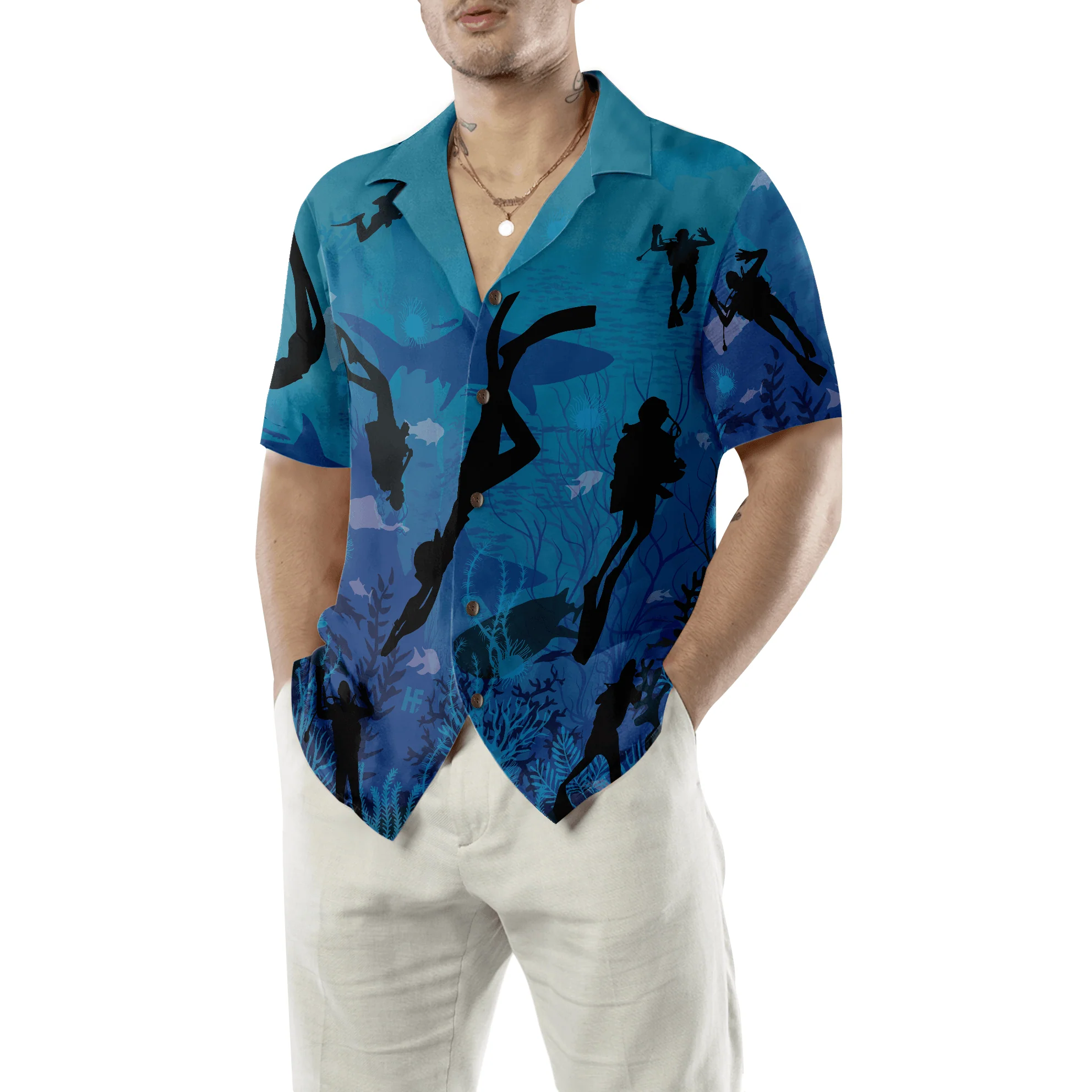 Diving Into Ocean Life Hawaiian Shirt, Colorful Summer Aloha Shirt For Men Women, Gift For Friend, Team, Diving Lovers - Image 5