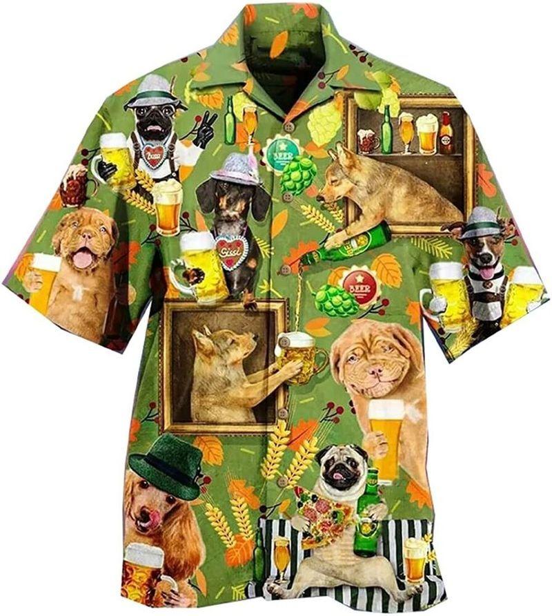 Dog Aloha Hawaiian Shirt - Party Dachshund Pug Beagle Puppy Barley Hawaiian Shirt, Beer Party Hawaiian Shirt For Men & Women, Dog Lover