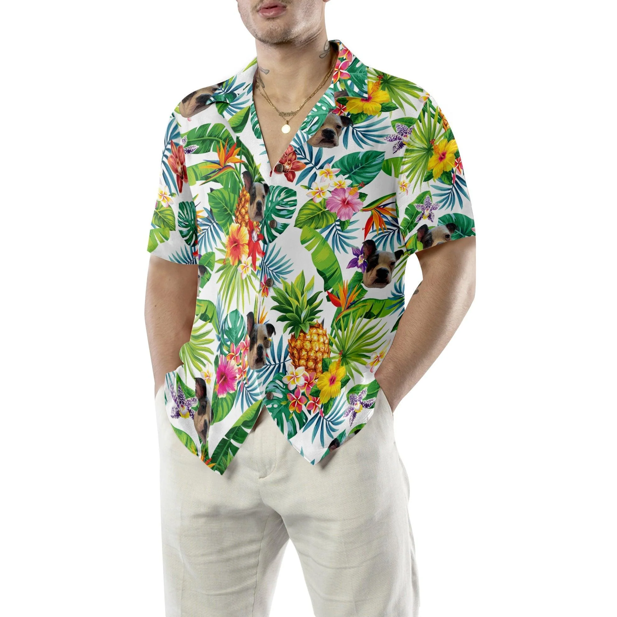 Dog Custom Aloha Hawaiian Shirt For Summer - Tropical Pineapple Personalized Hawaiian Shirt For Men Women, Gift For Dog Lovers, Pet Lovers - Image 5