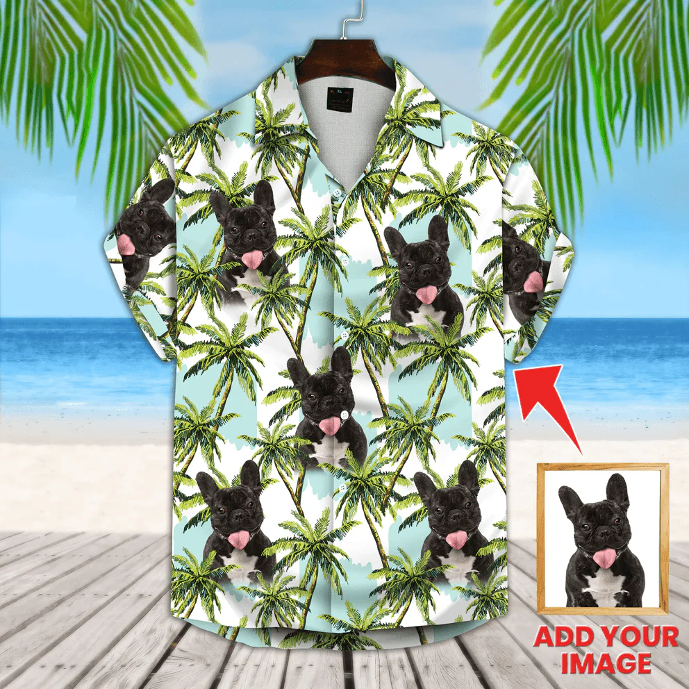Dog Custom Hawaiian Shirt - Custom Photo Pet Floral Summer With Palm Trees Pattern Personalized Hawaiian Shirt - Gift For Dog Lovers, Friend, Family