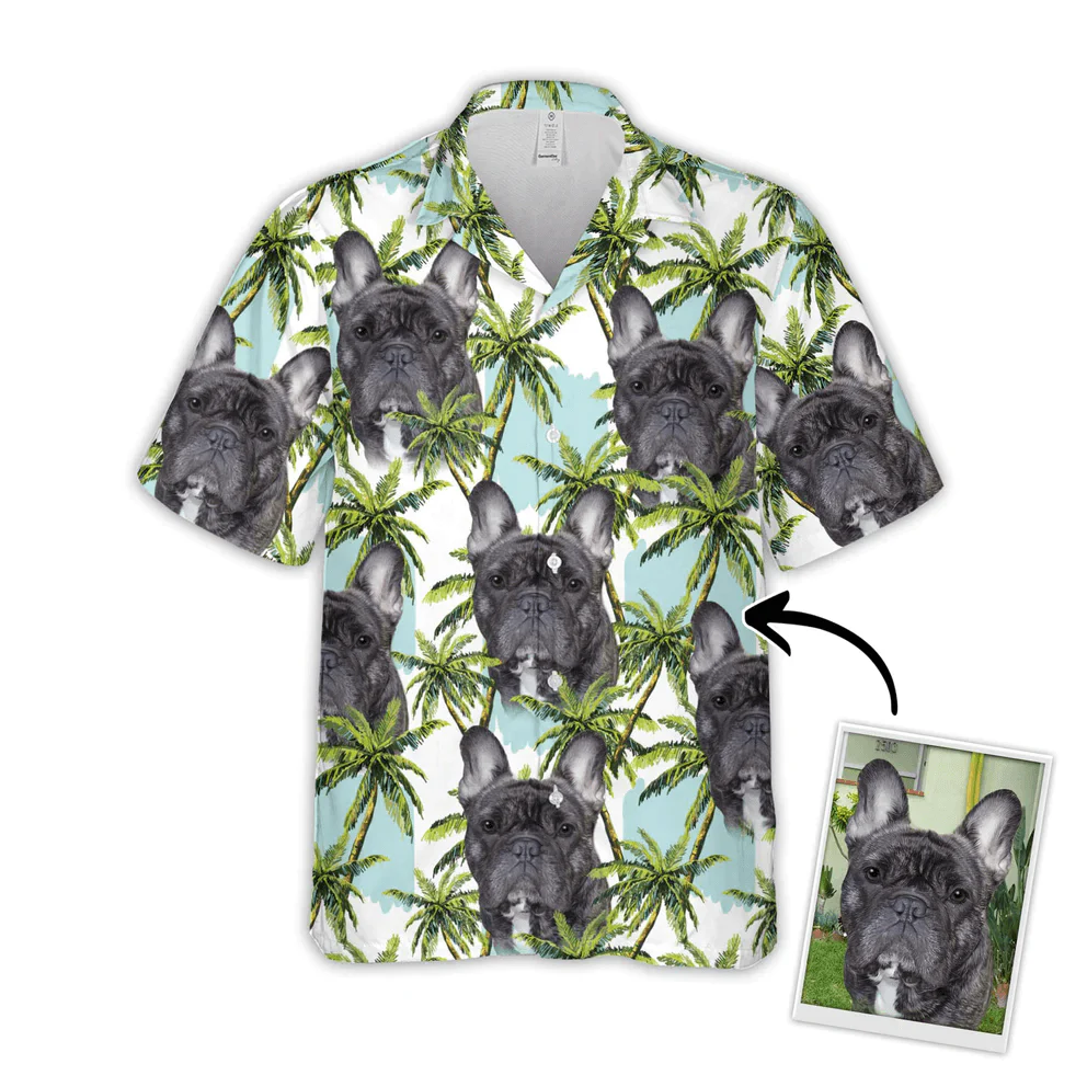 Dog Custom Hawaiian Shirt - Custom Photo Pet Floral Summer With Palm Trees Pattern Personalized Hawaiian Shirt - Gift For Dog Lovers, Friend, Family - Image 2