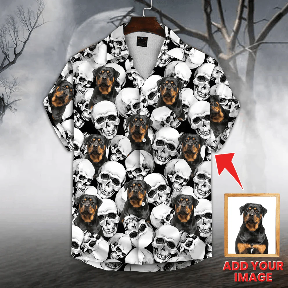 Dog Custom Hawaiian Shirt - Custom Photo Pet Skull Pattern Personalized Hawaiian Shirt - Perfect Gift For Dog Lovers, Friend, Family - Image 3