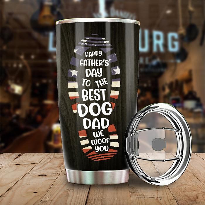 Dog Custom Name Father's Day Tumbler - We Woof You, Best Dog Dad USA Flag Personalized Tumbler, Gift For Dog Lovers, Dog Dad, Happy Father's Day - Image 3