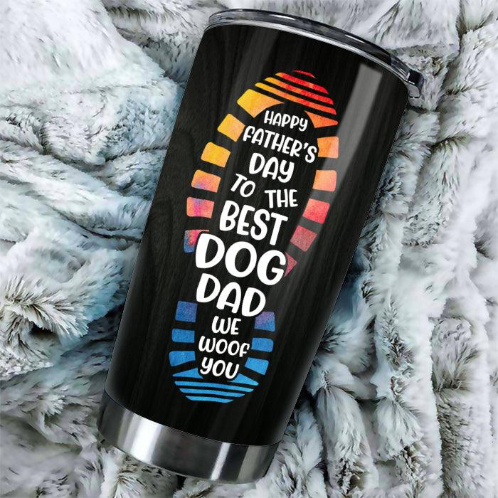Dog Custom Name Father's Day Tumbler - We Woof You, Best Dog Dad USA Flag Personalized Tumbler, Gift For Dog Lovers, Dog Dad, Happy Father's Day - Image 4