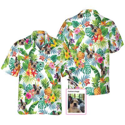 Dog Custom Photo Hawaiian Shirt, Tropical Pineapple Custom Men Hawaiian Shirt - Perfect Gift For Men, Dog Lovers, Husband, Boyfriend, Friend, Family - Image 2