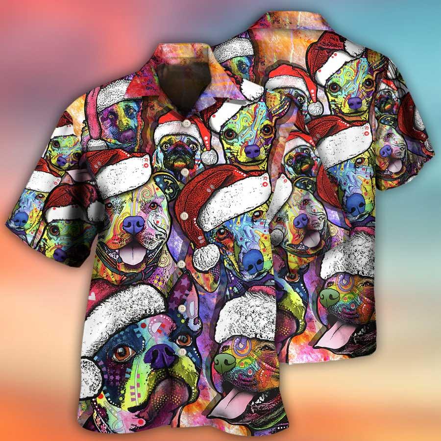 Dog Hawaiian Shirt, Dog Christmas Colorful Art Style Aloha Hawaiian Shirt For Summer, Gift For Men Women, Dog Lover, Friends - Image 3
