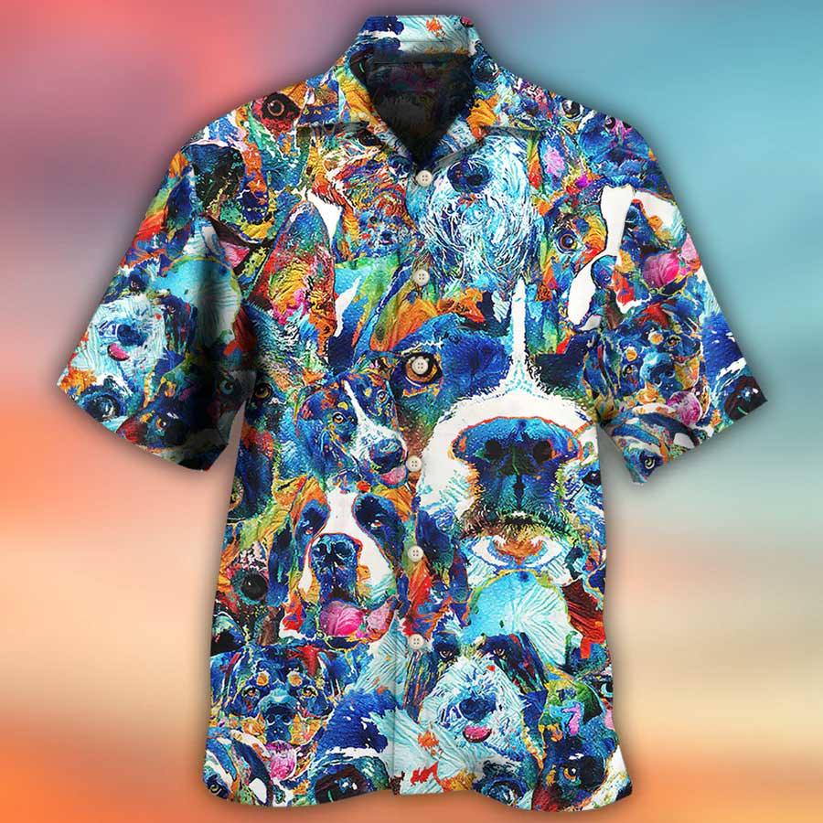 Dog Hawaiian Shirt, Dog Delight Art Style Aloha Hawaiian Shirt For Summer, Gift For Men Women, Dog Lover, Dog Mom Dad