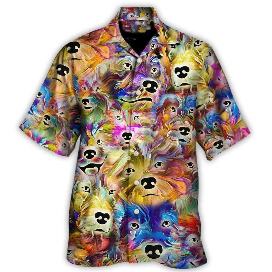 Dog Hawaiian Shirt, Dog Painting In My Memory Aloha Hawaiian Shirt For Summer, Dog Hawaiian Shirts Matching Outfit For Men Women, Dog Lover, Friends