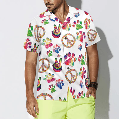 Dog Hawaiian Shirt, Peace Love Dog Aloha Shirt For Men - Perfect Gift For Dog Lovers, Husband, Boyfriend, Friend, Family - Image 5