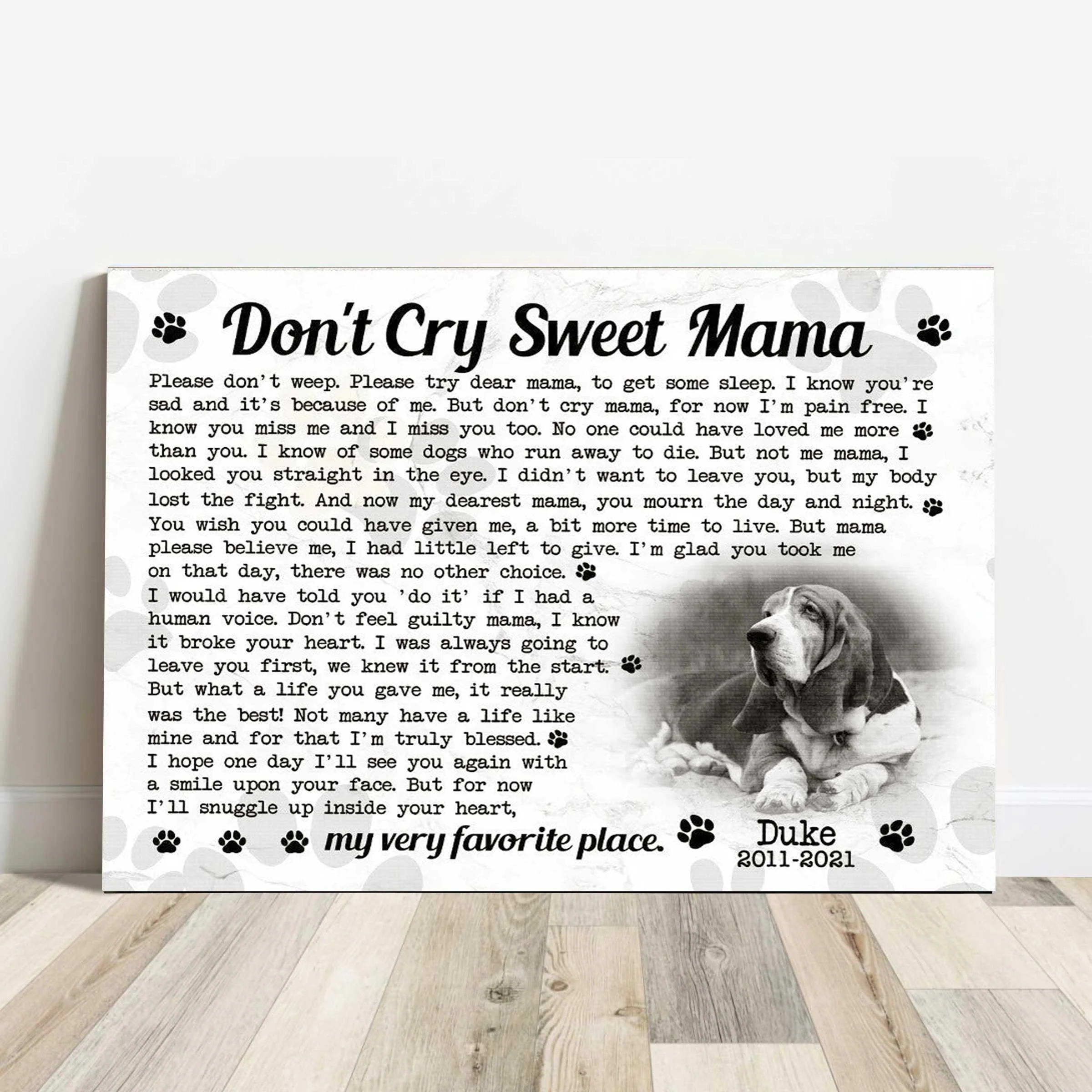 Dog Cat Landscape Canvas - Personalized Dog Cat Memorial Canvas - Custom Gift For Dog Cat Lovers - Don't Cry Sweet Mama Dog Cat Landscape Canvas - Image 6