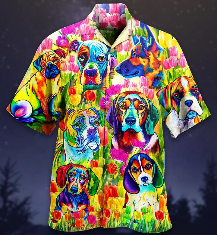 Dogs Aloha Hawaii Shirt - Colorfull Tulip Hawaiian Shirt For Summer - Perfect Gift For Dog Lovers, Friend, Family - Image 2