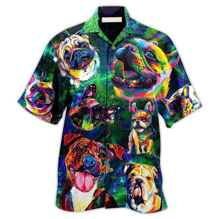 Dogs Aloha Hawaii Shirt - Dogs Peace Love And Colorful Hawaiian Shirt For Summer - Perfect Gift For Dog Lovers, Friend, Family