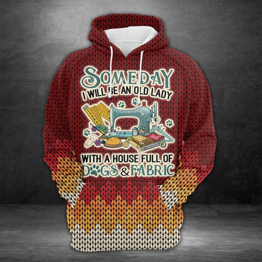 Dogs & Fabric Pullover Premium Hoodie Someday I Will Be An Old lady, Perfect Outfit For Men And Women On Christmas New Year Autumn Winter - Image 2
