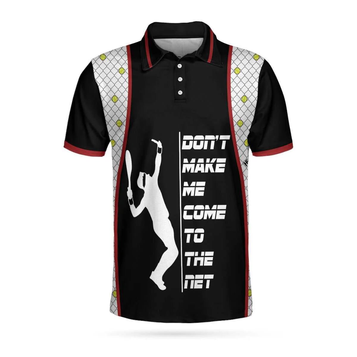 Don't Make Me Come To The Net Tennis Polo Shirt, Short Sleeve Black Tennis Shirt For Men, Polo Shirt Gift For Men, Gift For Tennis Lovers - Image 3