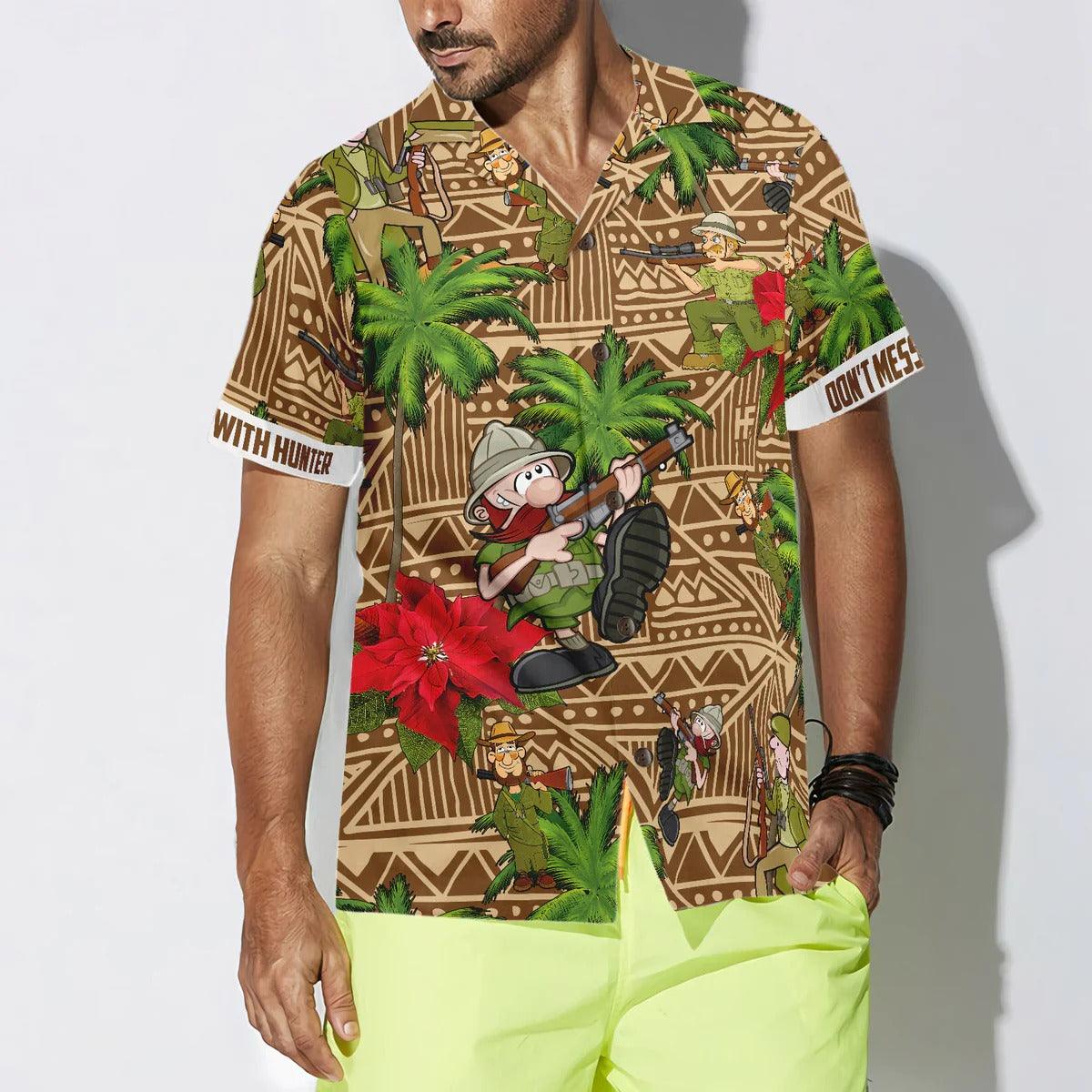 Don't Mess With Hunter Hawaiian Shirt, Hunter Hawaiian Shirt, Summer Aloha Shirt- Perfect Gift For Men, Women, Husband, Wife, Friend, Family - Image 4