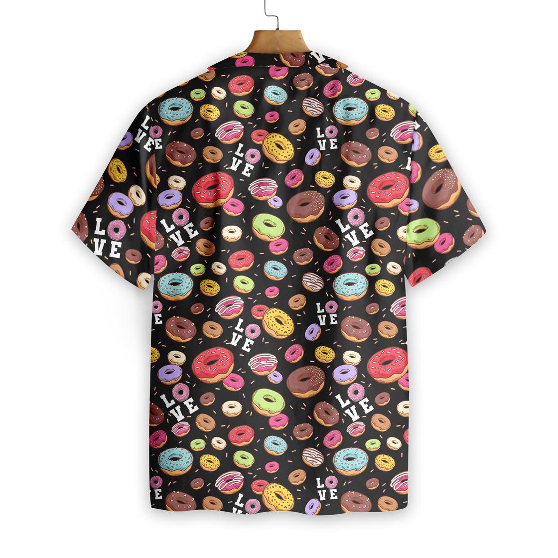 Donut Black Hawaiian Shirt, Colorful Summer Aloha Shirt For Men Women, Perfect Gift For Friend, Family, Husband, Wife, Boyfriend, Girlfriend - Image 4