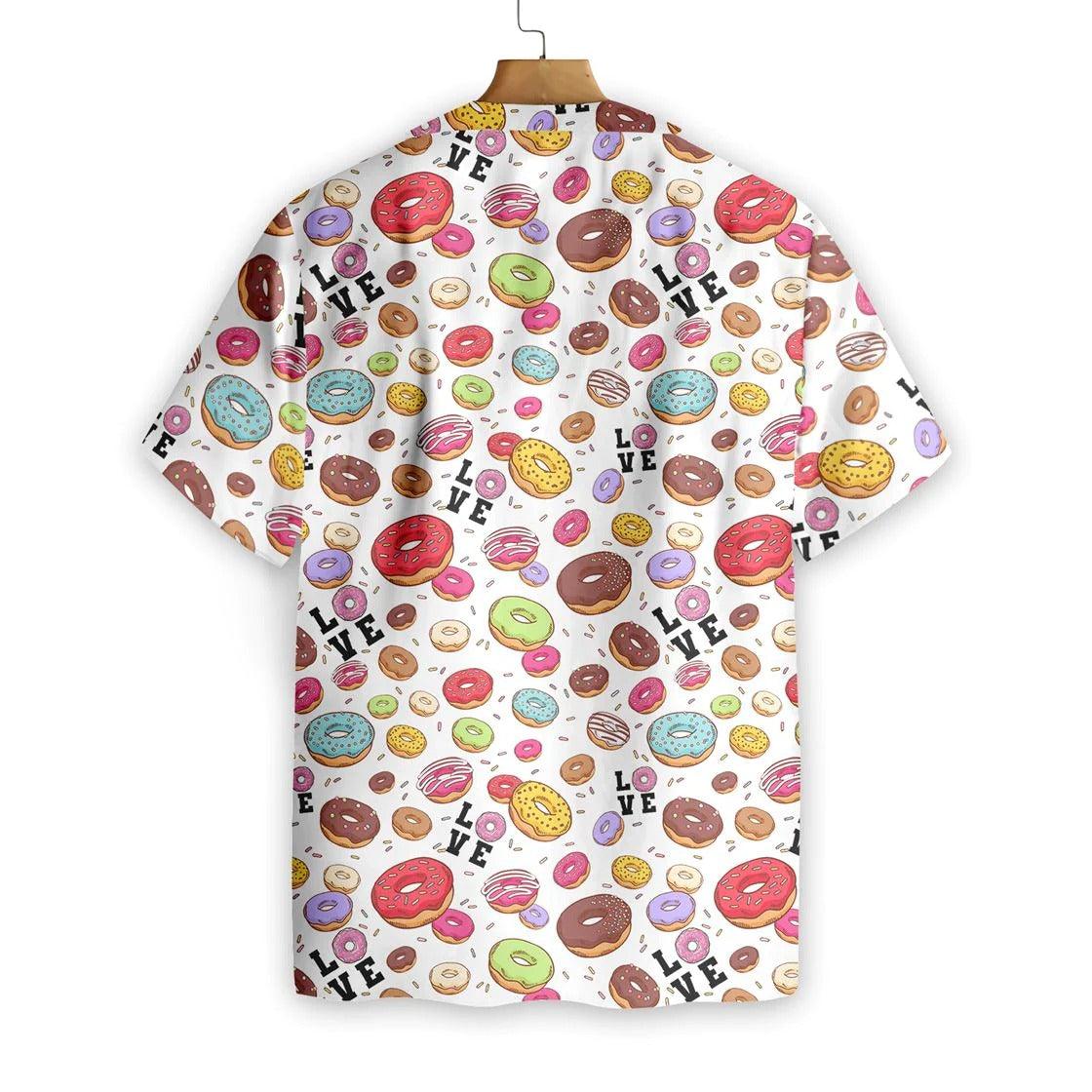 Donut Hawaiian Shirt, I Love Donut White Hawaiian Shirt, Funny Donut Aloha Shirt, Food Hawaiian Shirt - Gift For Men Women, Friends, Family, Husband - Image 3