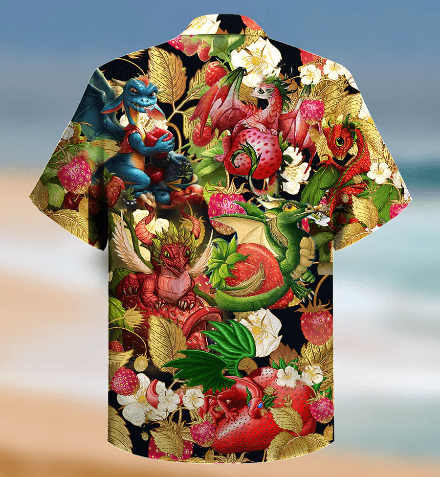 Dragon Aloha Hawaiian Shirt For Summer, Dragon Fruit Strawberry Love Life Amazing Hawaiian Shirts Outfit For Men Women, Dragon Lovers - Image 2