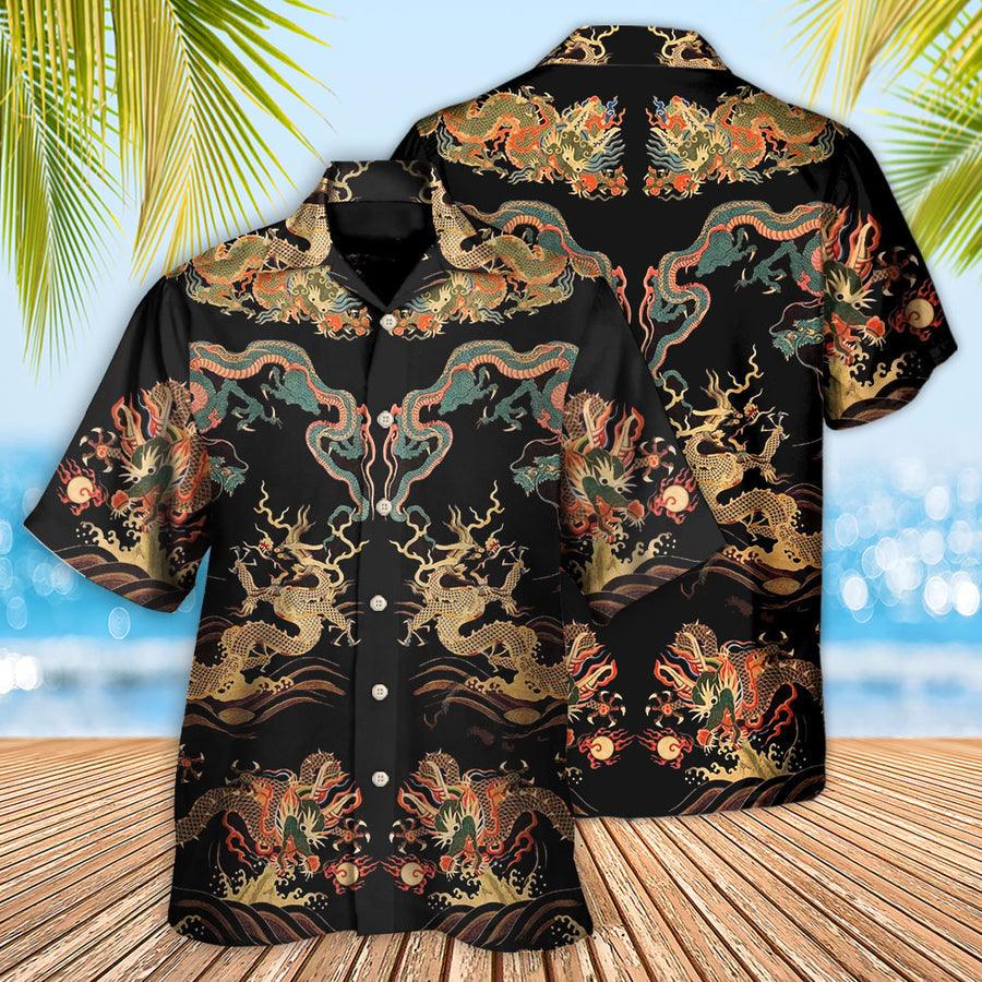 Dragon Chinese Hawaiian Shirt For Summer, Dragon Royal Hawaiian Shirts Outfit For Men Women, Dragon Lovers - Image 2