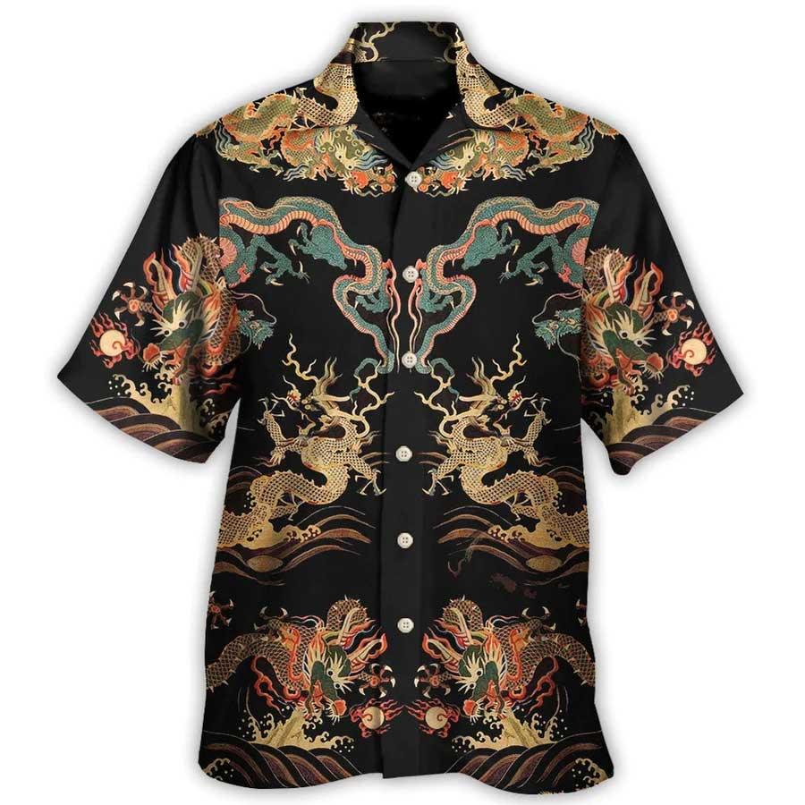 Dragon Chinese Hawaiian Shirt For Summer, Dragon Royal Hawaiian Shirts Outfit For Men Women, Dragon Lovers - Image 3
