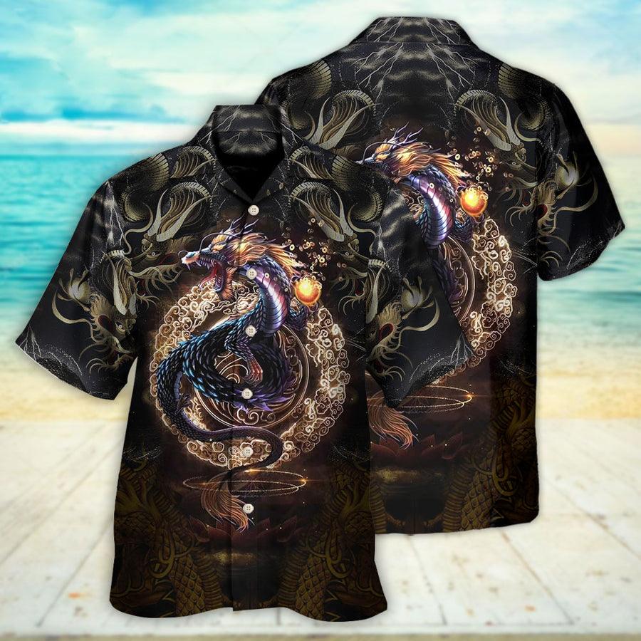 Dragon Golden Japanese Aloha Hawaiian Shirt For Summer, Dragon Love Life Hawaiian Shirts Outfit For Men Women, Dragon Lovers - Image 2