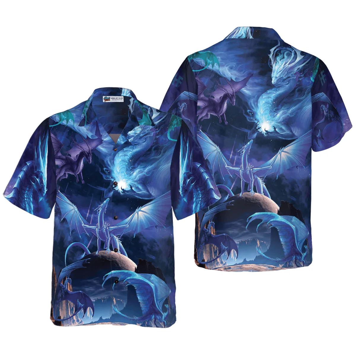 Dragon Hawaiian Shirt - Blue Universe Dragon Hawaiian Shirt - Perfect Gift For Husband, Boyfriend, Friend, Family