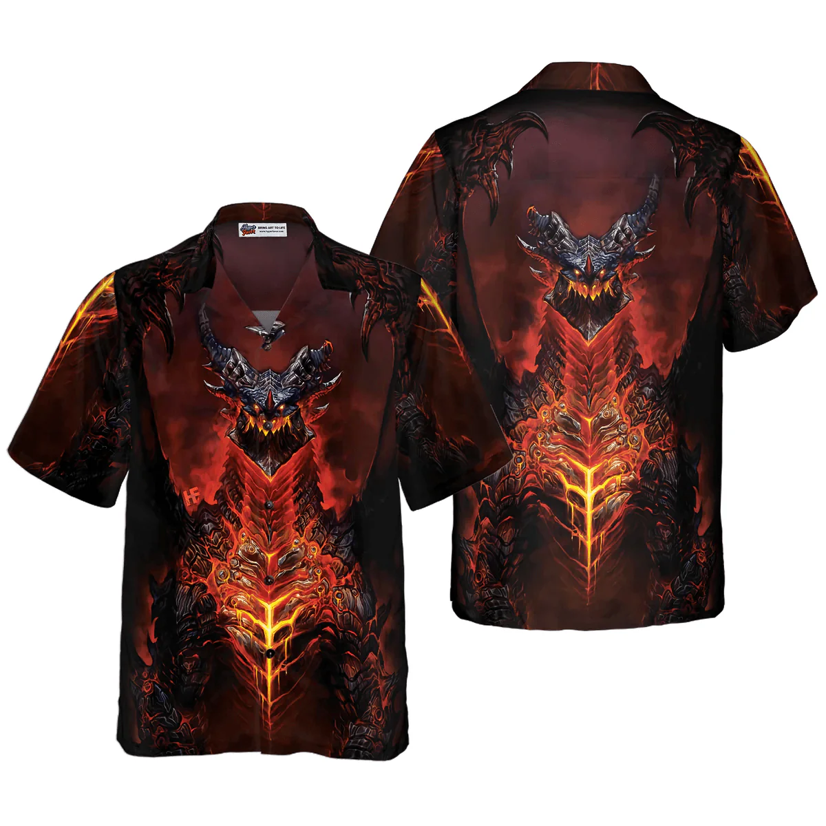 Dragon Hawaiian Shirt - Volcanic Dragon Chest Hawaiian Shirt - Perfect Gift For Husband, Boyfriend, Friend, Family