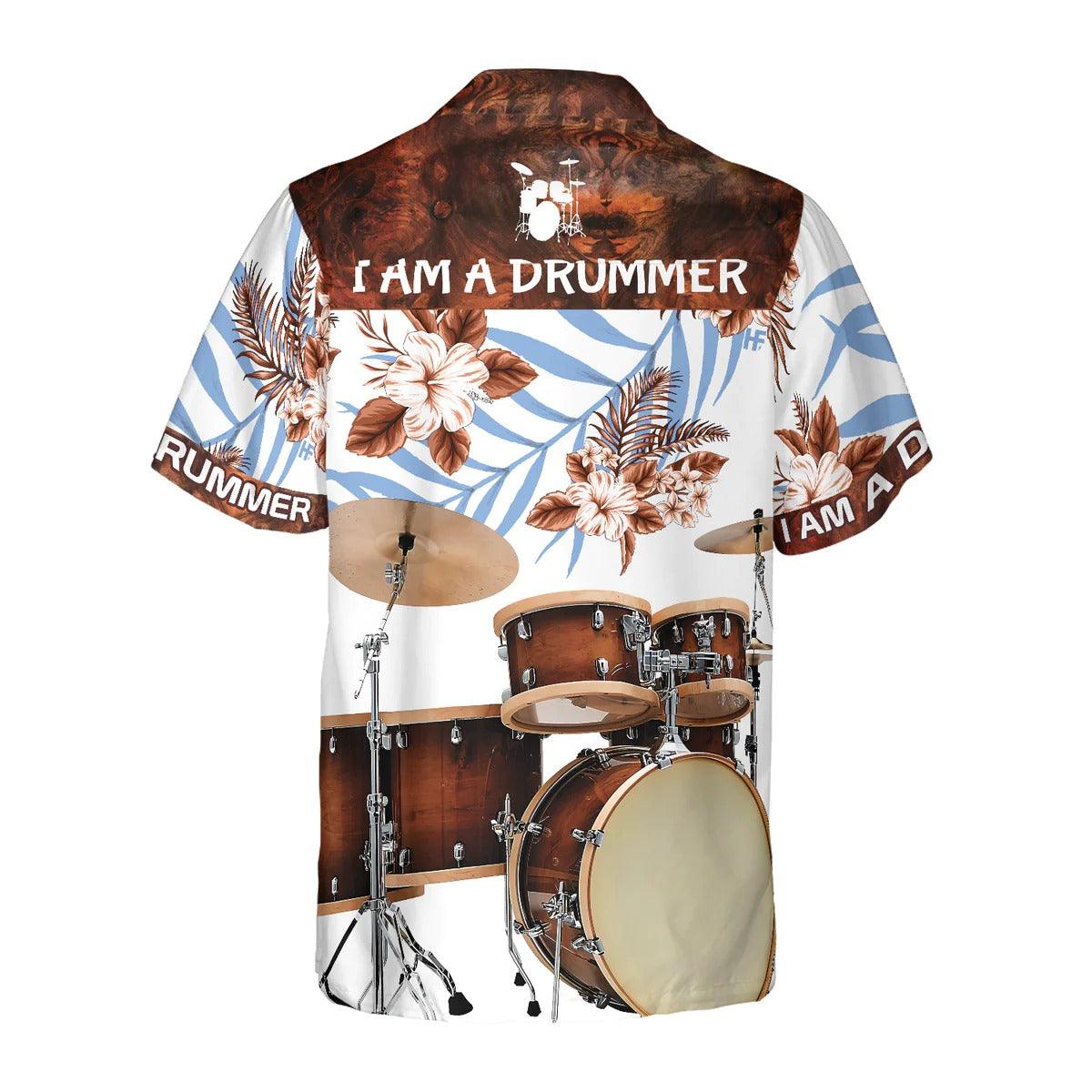 Drummer Aloha Hawaiian Shirt, I Am A Drummer Hawaiian Shirt, Colorful Summer Hawaiian Shirt, Drummer Shirt - Gift For Men Women, Friends, Family - Image 2