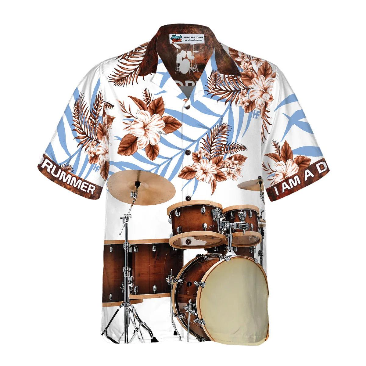 Drummer Aloha Hawaiian Shirt, I Am A Drummer Hawaiian Shirt, Colorful Summer Hawaiian Shirt, Drummer Shirt - Gift For Men Women, Friends, Family - Image 3