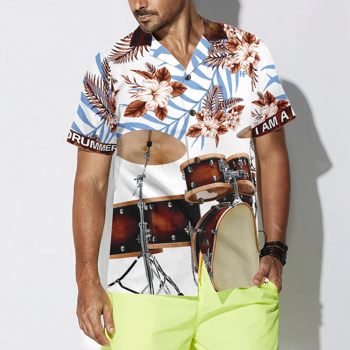 Drummer Aloha Hawaiian Shirt, I Am A Drummer Hawaiian Shirt, Colorful Summer Hawaiian Shirt, Drummer Shirt - Gift For Men Women, Friends, Family - Image 4