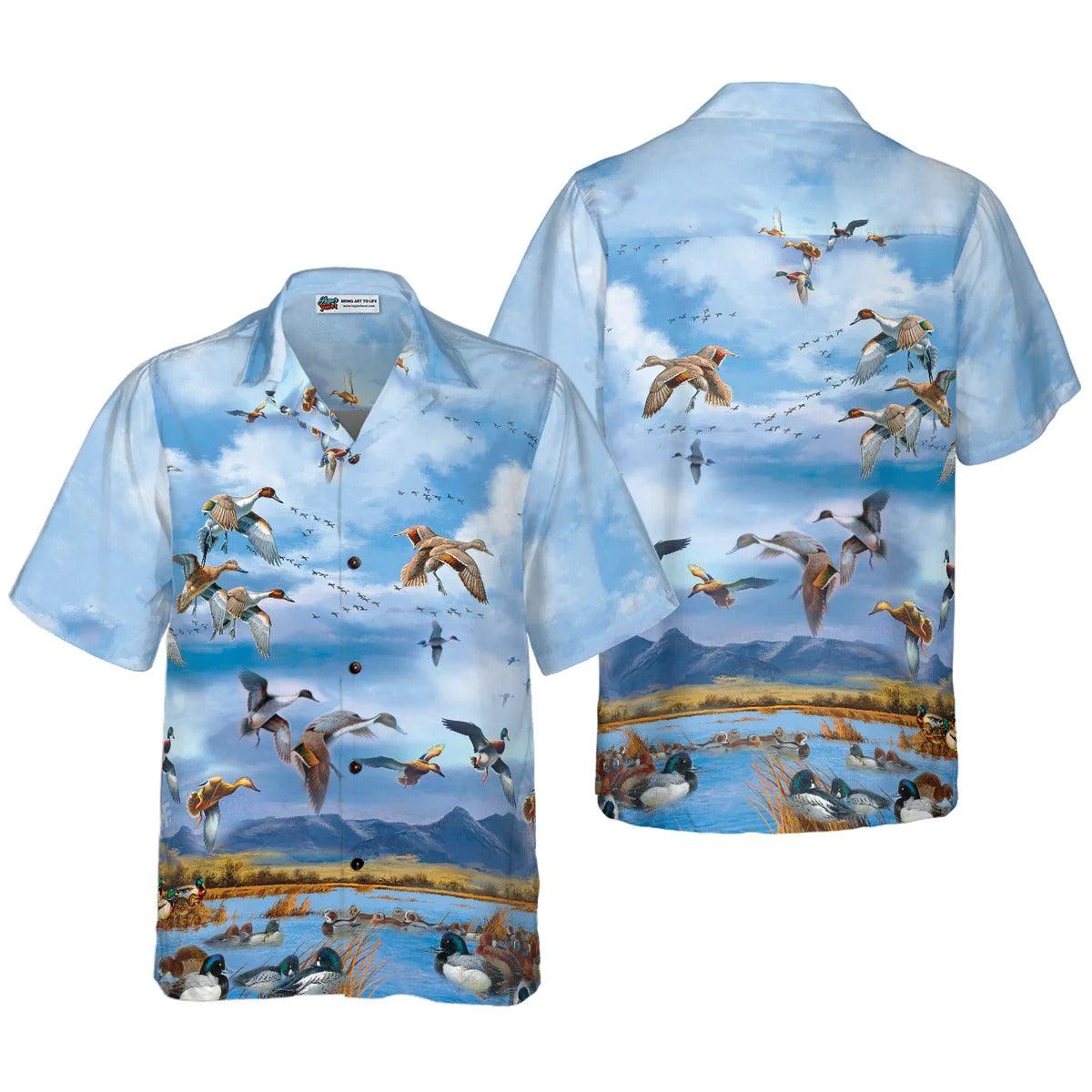 Duck Hawaiian Shirt, Wild Ducks Keep Your Freedom Aloha Shirt For Men Women - Perfect Gift For Duck Lovers, Husband, Boyfriend, Friend, Family, Wife