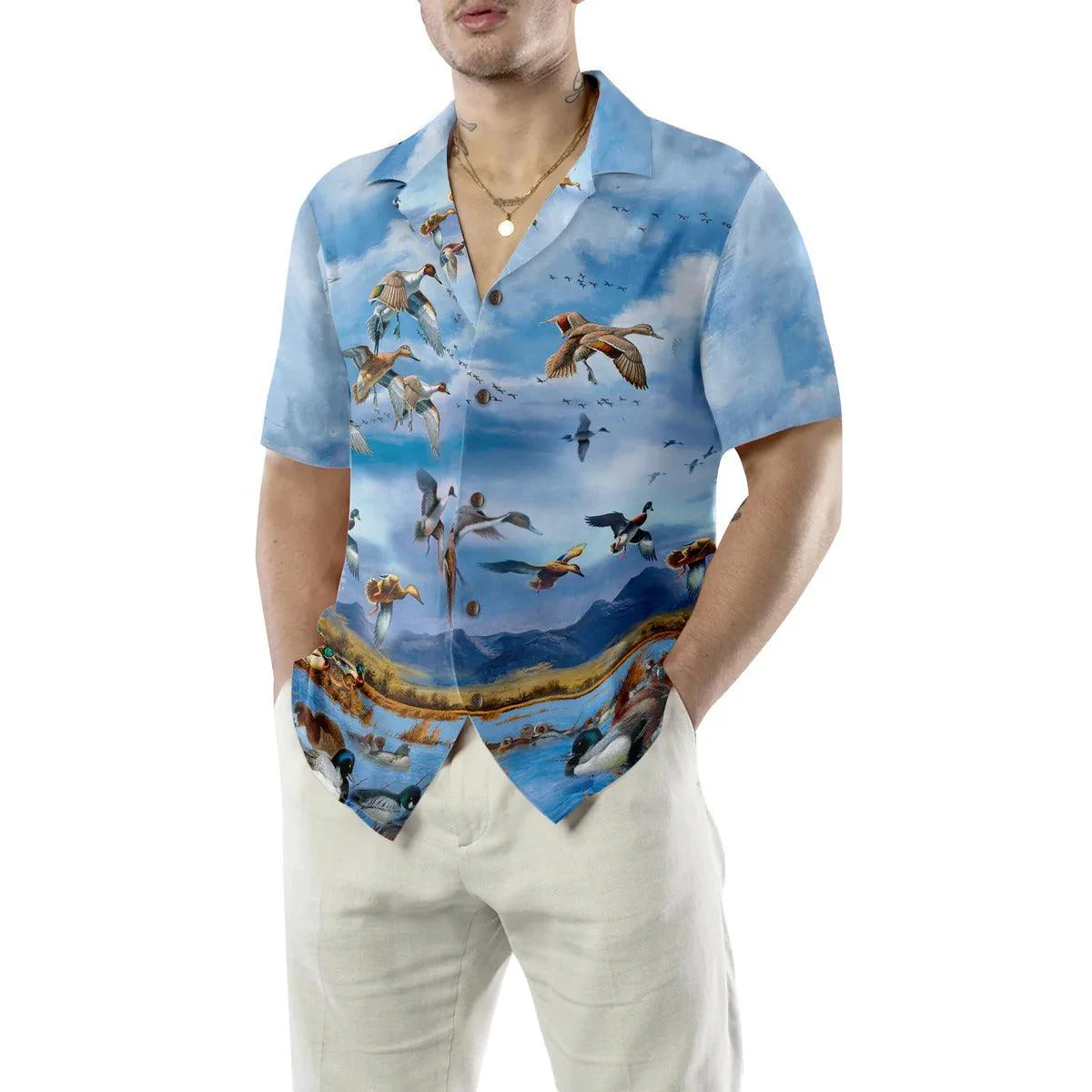 Duck Hawaiian Shirt, Wild Ducks Keep Your Freedom Aloha Shirt For Men Women - Perfect Gift For Duck Lovers, Husband, Boyfriend, Friend, Family, Wife - Image 5