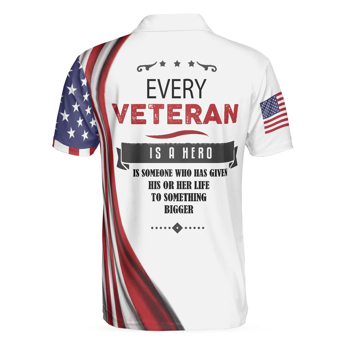 Eagle American Flag Veteran Men Polo Shirt, Every Veteran Is A Hero Polo Shirt, Patriotic Veteran Shirt For Men - Image 2