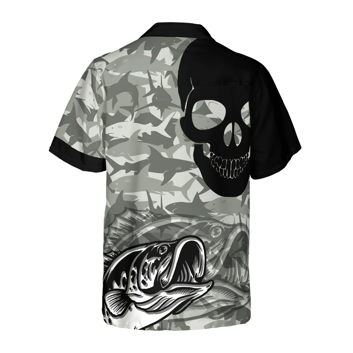 Eat Sleep Fishing Repeat Skull Camouflage Aloha Hawaiian Shirt For Summer, Colorful Shirt For Men Women, Perfect Gift For Friend, Team, Fishing Lovers - Image 2