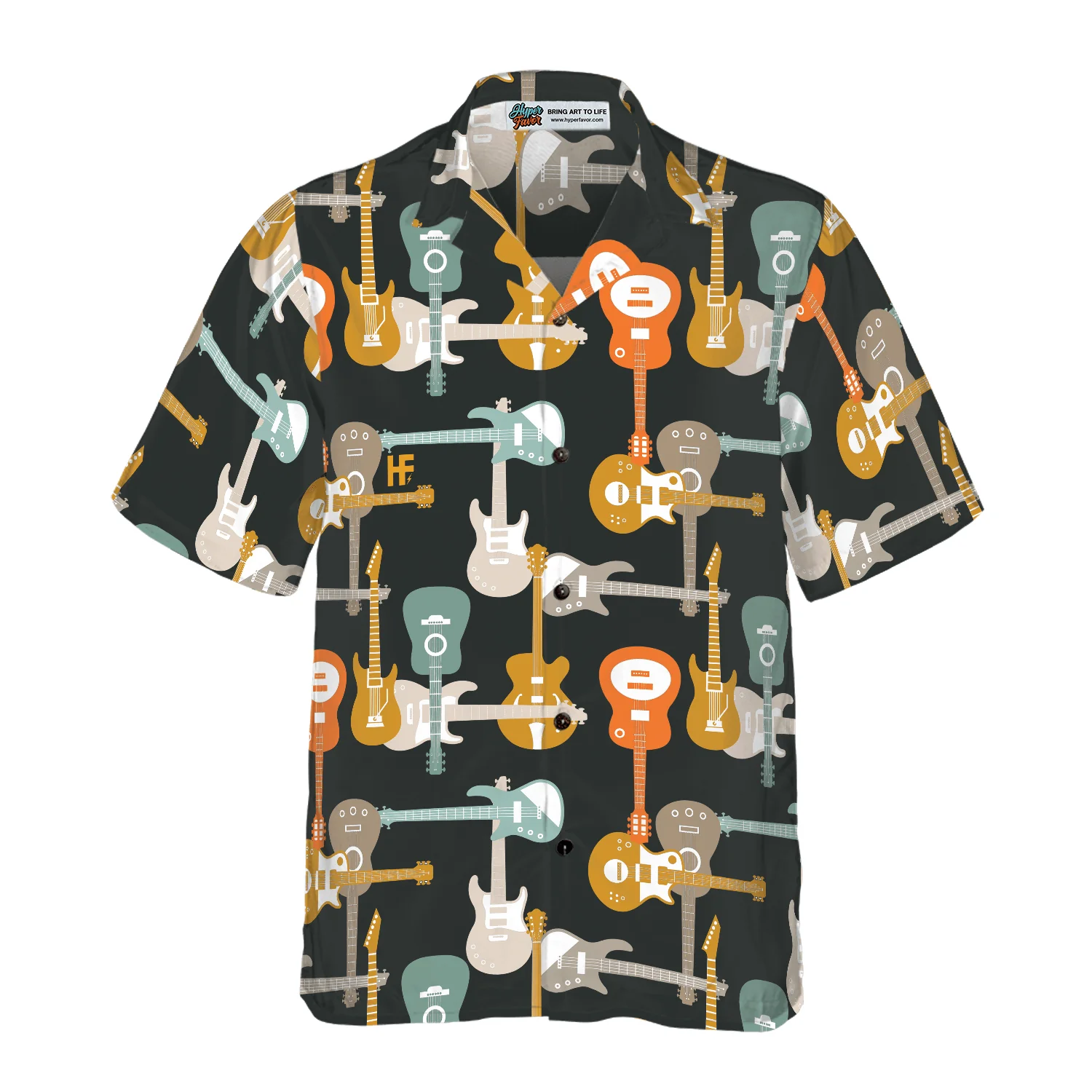 Electric Guitars Hawaiian Shirt, Colorful Summer Aloha Shirt For Men Women, Perfect Gift For Friend, Family, Music Lovers, Electric Guitar Lovers - Image 3