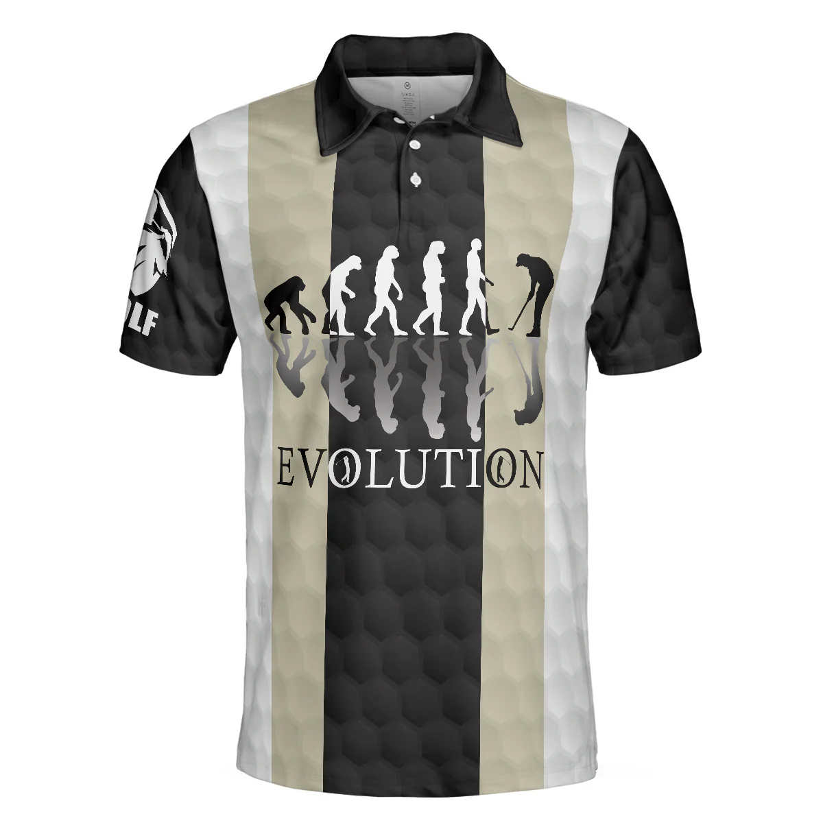 Elegant Men Golfer Evolution Golf Men's Long Sleeve Polo Shirt, Unique Golf Shirt For Men, Long Sleeve Polo Shirt Gift For Men , Best Gift For Men Golfers - Image 3