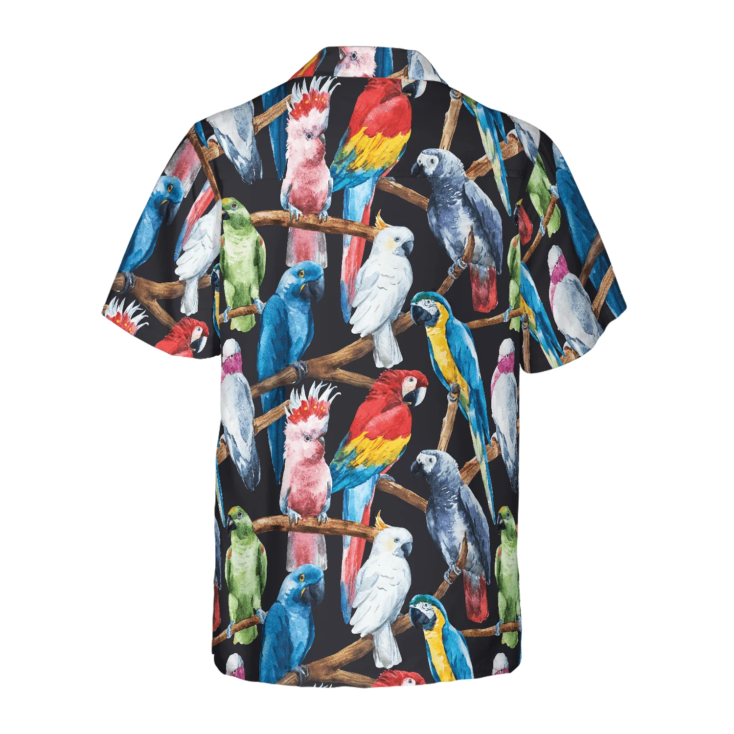 Exotic Parrots & Plant Leaves Hawaiian Shirt, Colorful Summer Aloha Shirts For Men Women, Perfect Gift For Husband, Wife, Boyfriend, Friend - Image 2
