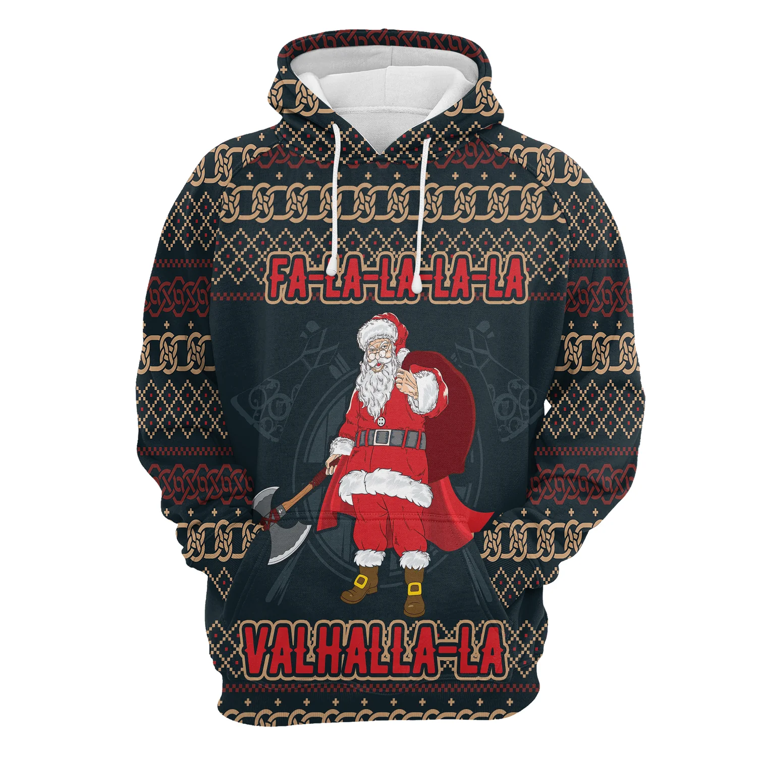 FaLaLaLa ValhallaLa Santa Claus Pullover Premium Hoodie, Perfect Outfit For Men And Women On Christmas New Year Autumn Winter