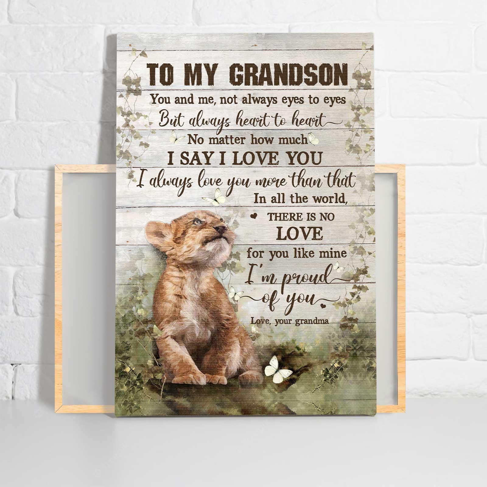 Family Portrait Canvas, Lion cub, Cute lion, I'm proud of you Gift for grandson- Family Portrait Canvas Prints, Wall Art. - Image 2