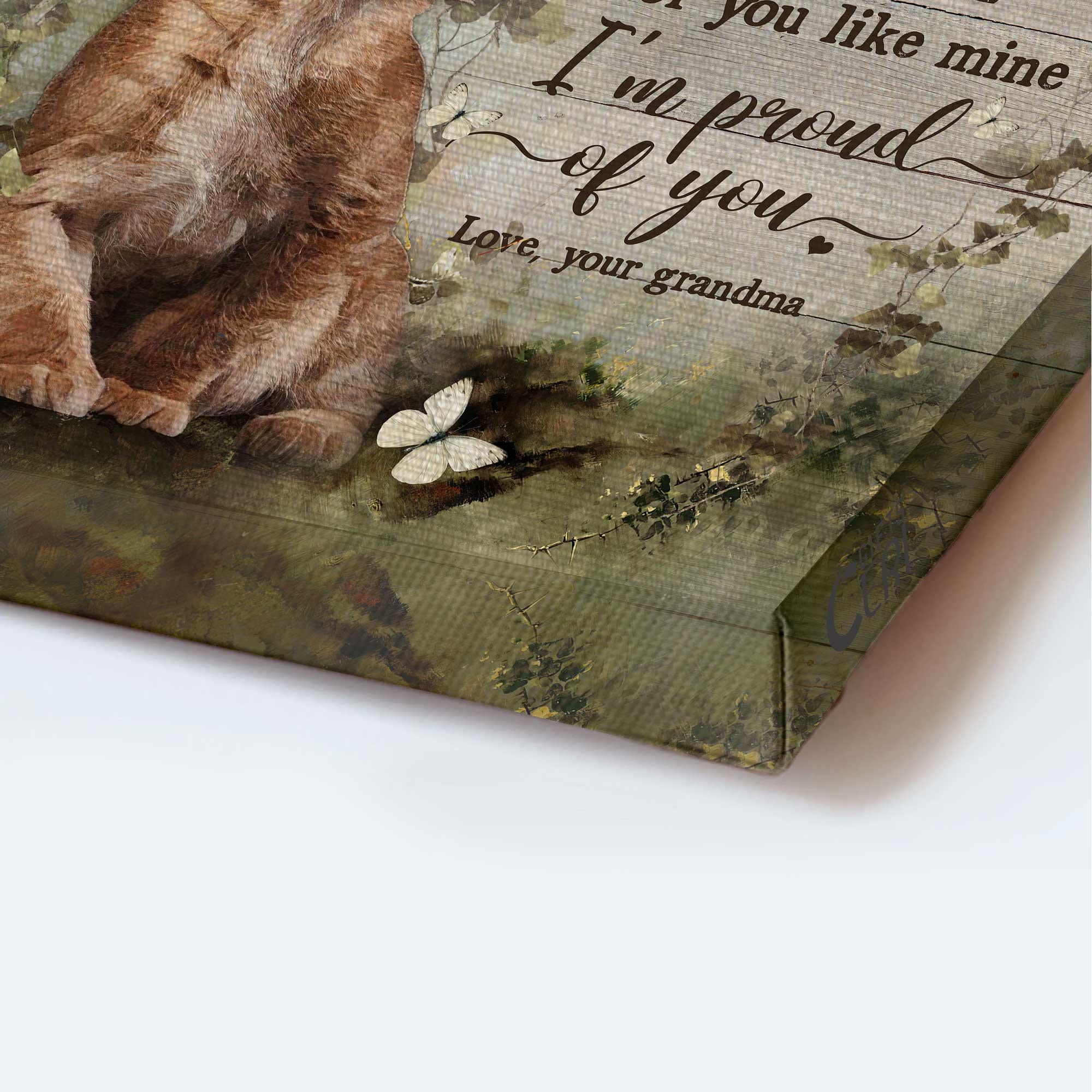 Family Portrait Canvas, Lion cub, Cute lion, I'm proud of you Gift for grandson- Family Portrait Canvas Prints, Wall Art. - Image 3