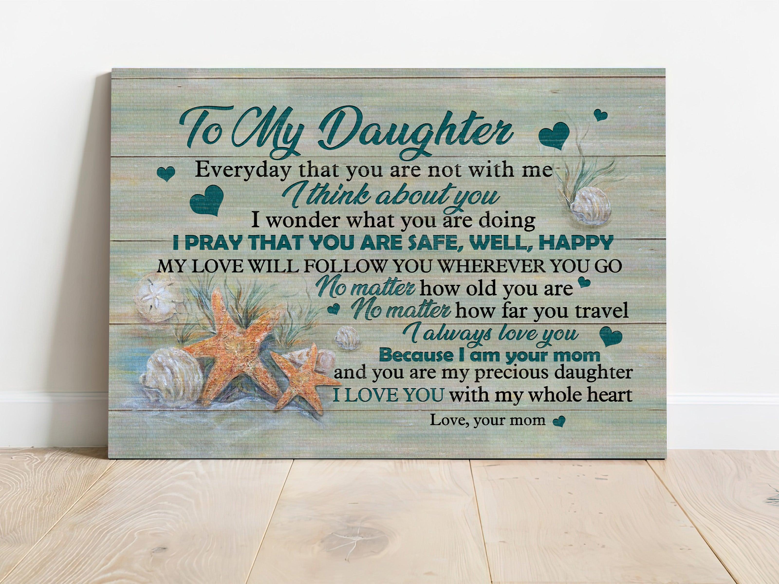 Family Premium Wrapped Landscape Canvas - To My Daughter, Starfish, I Pray That You Are Safe, Well, Happy - Perfect Gift For Daughter - Image 2