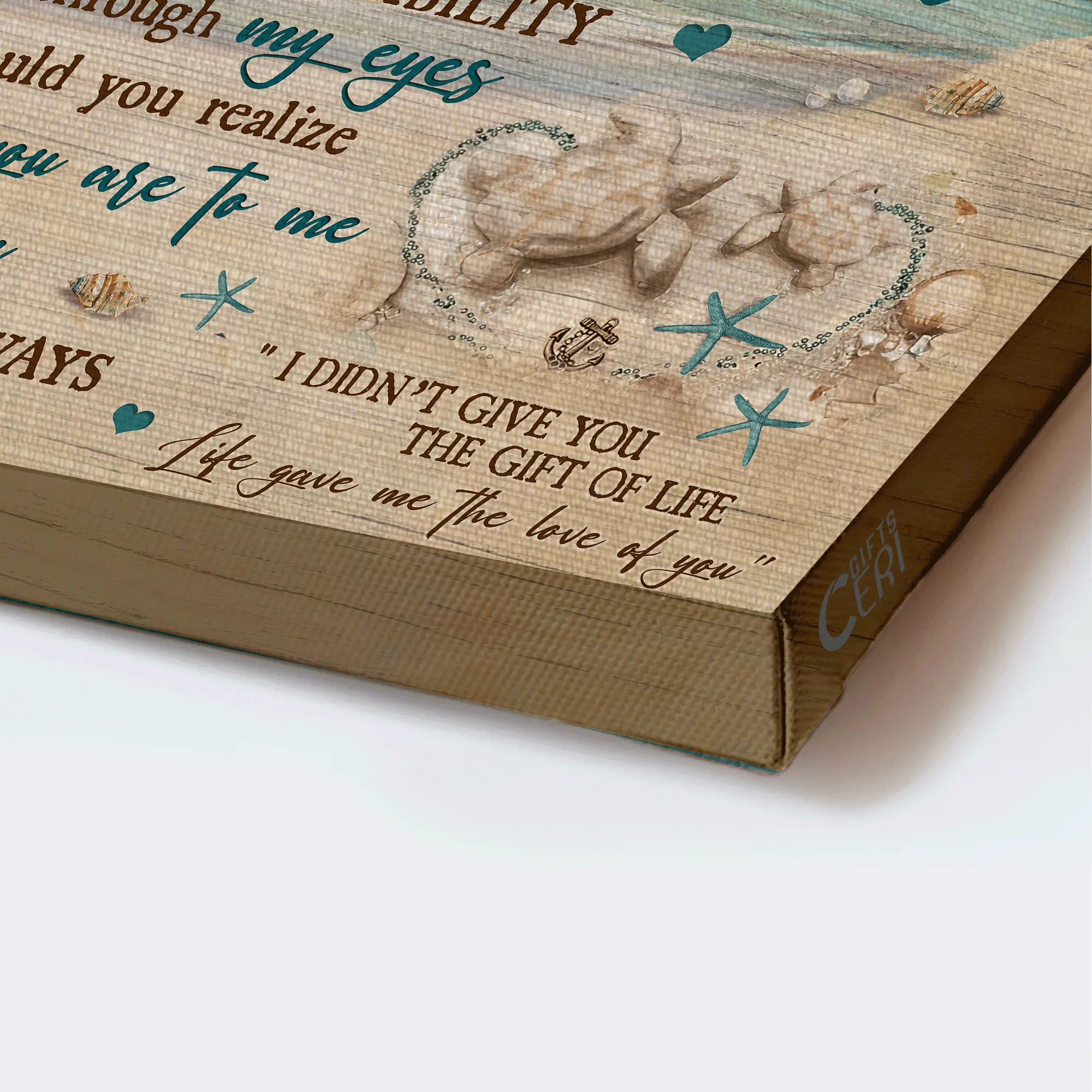 Family Premium Wrapped Landscape Canvas - To My Granddaughter,  Sand turtle, Life Gave Me The Love Of You - Perfect Gift For Granddaughter - Image 3