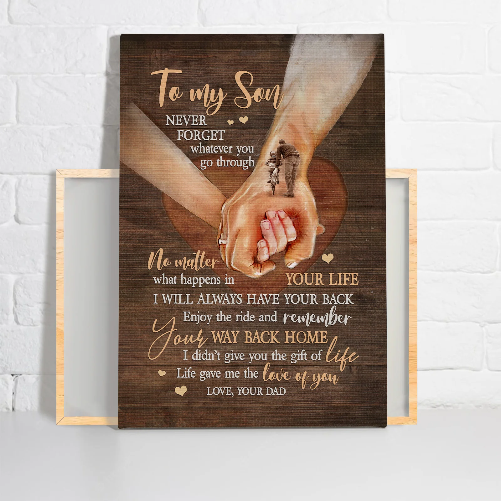 Family Premium Wrapped Portrait Canvas - Dad To Son, Holding Hands, Sweet Heart, I Will Always Have Your Back - Gift For Members Family - Image 2