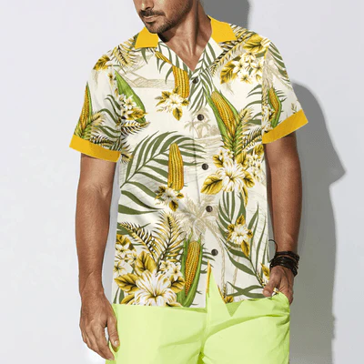 Farmer Hawaiian Shirt, Farm Corn, Tropical Floral Aloha Shirt For Men - Perfect Gift For Farmer, Husband, Boyfriend, Friend, Family - Image 4