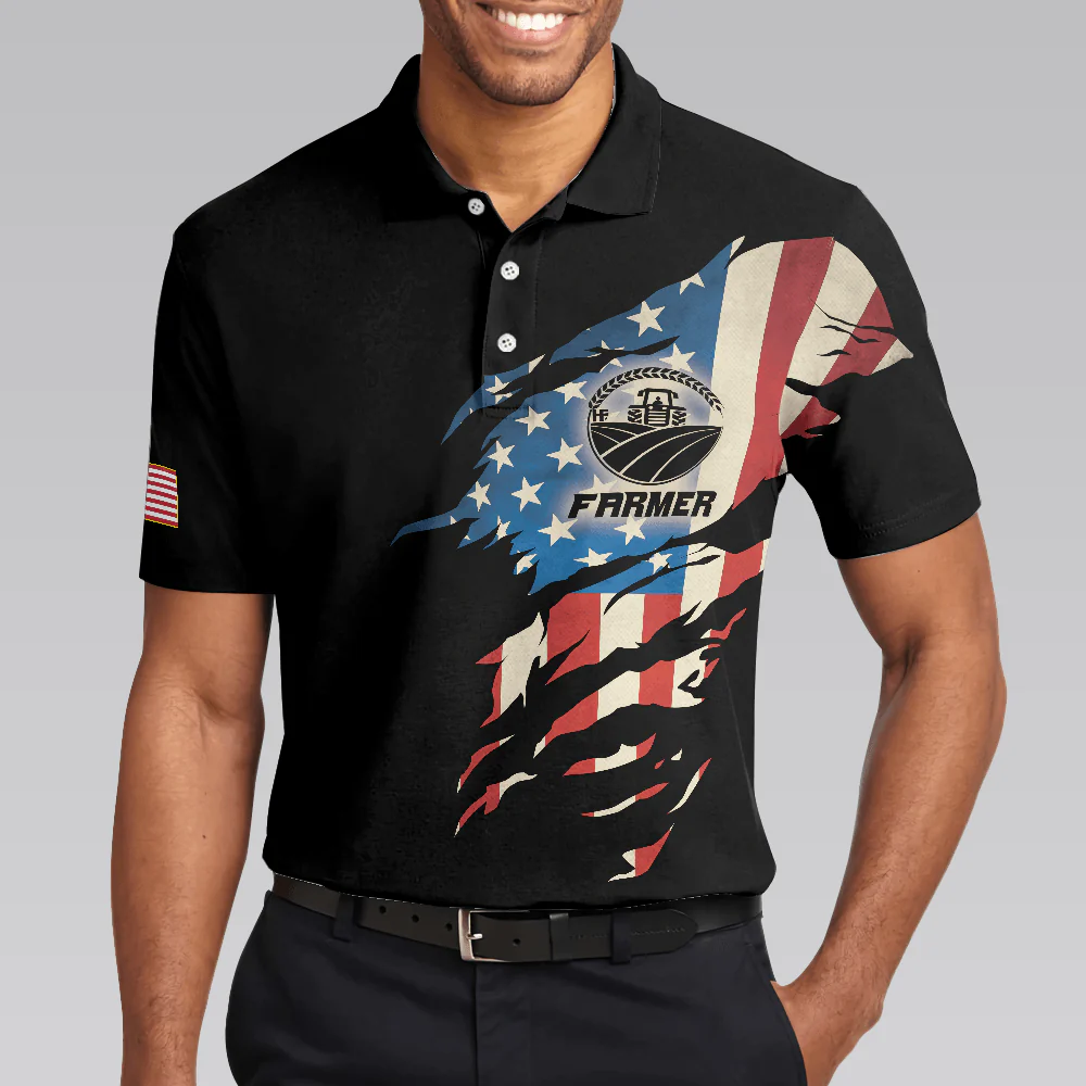 Farmer Men Polo Shirt, American Flag, Skull, Farmer My Craft Allows Me To Farm Anything In The World Shirt For Men - Gift For Farmer, Farm Lovers - Image 5