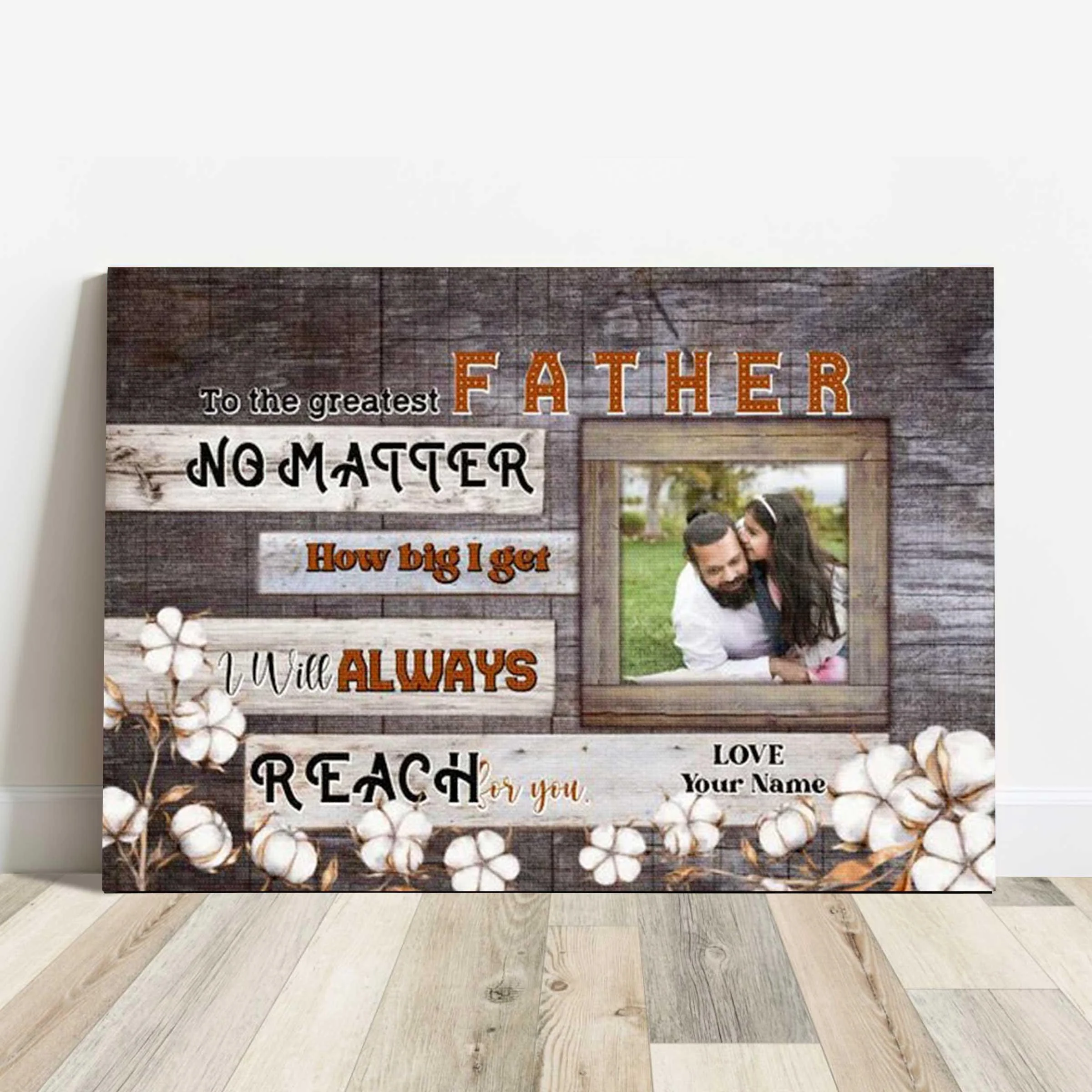 Father's Day Landscape Canvas Customized Name And Photo - Personalized Dad Canvas, The Greatest Father - Gift For Dad, Father's Day Gifts - Image 2