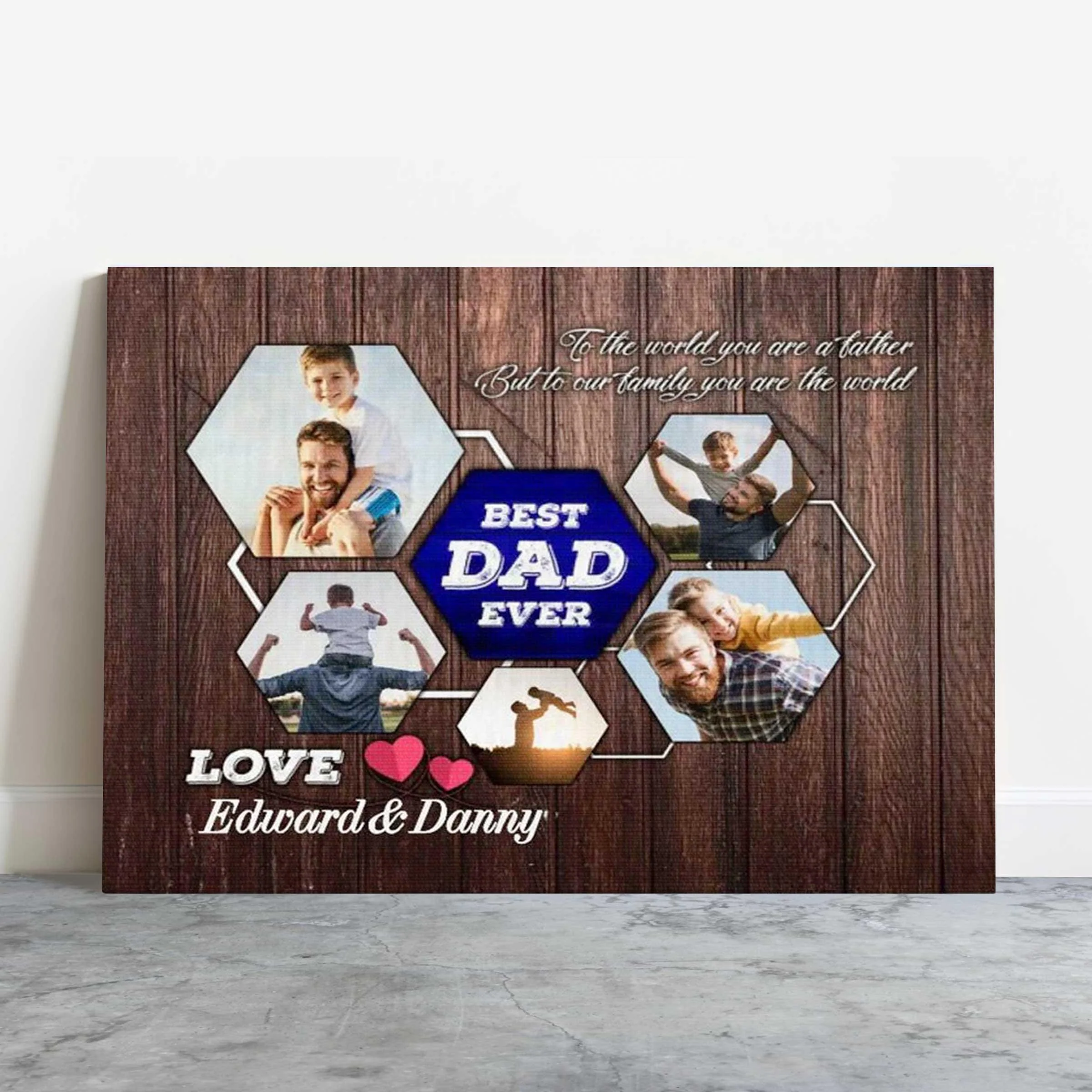 Father's Day Landscape Canvas Customized Photo - Personalized Best Dad Ever Canvas, Dad Gift Canvas  - Gift For Dad, Father's Day Gifts - Image 2